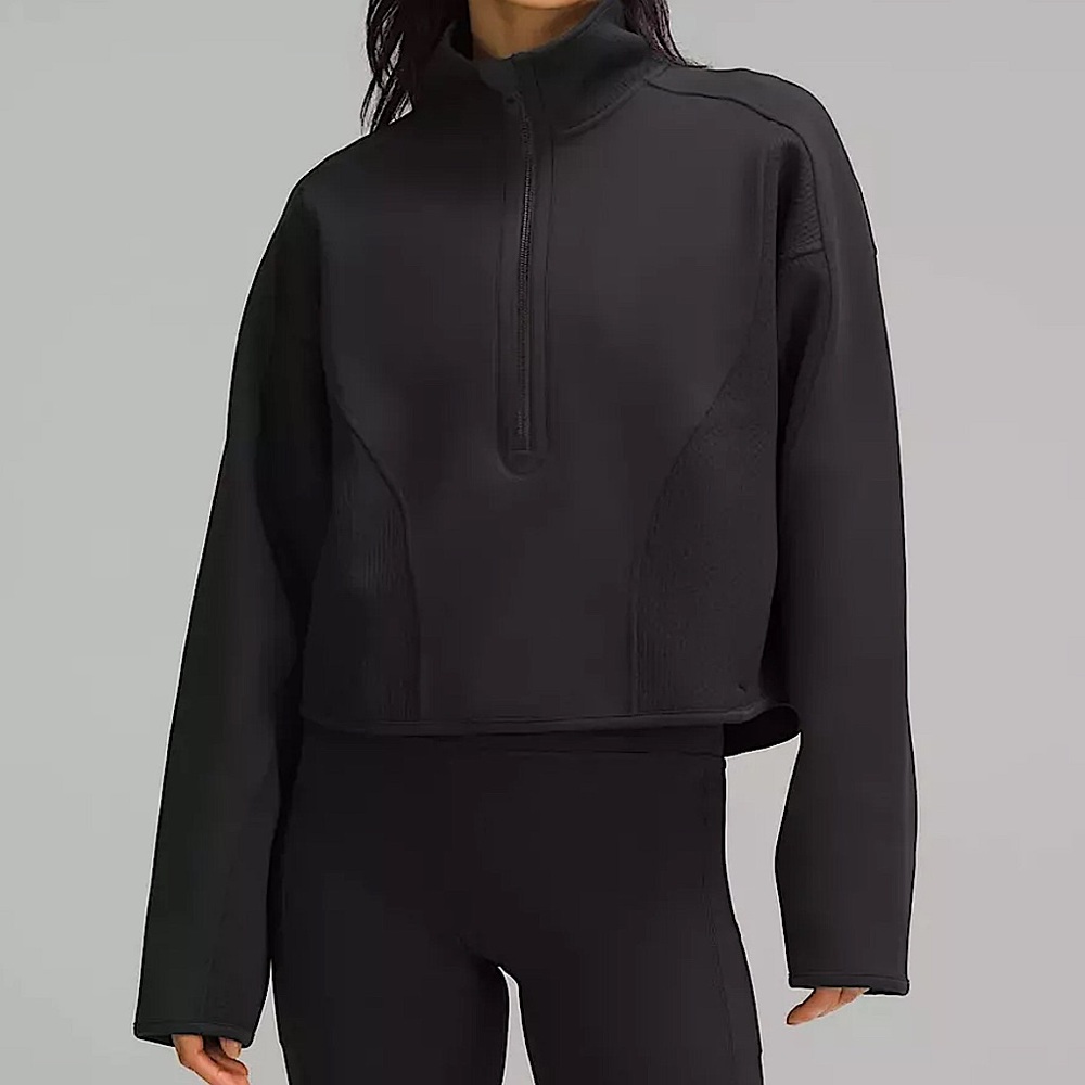 Lululemon mixed fabric half zip pull over size medium NWOT